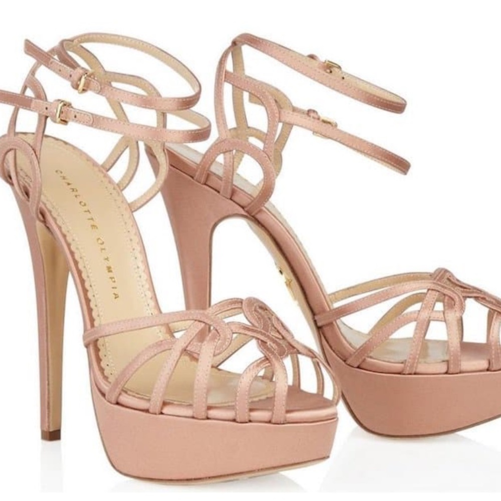 Charlotte Olympia Ursula Tan Strappy Platform Heels